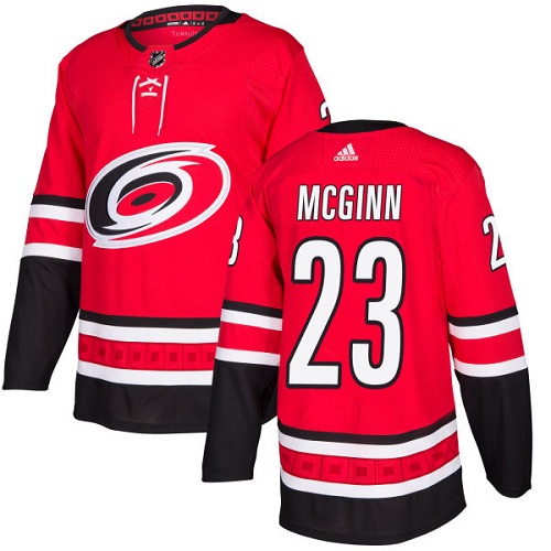 Adidas Men Carolina Hurricanes #23 Brock McGinn Red Home Authentic Stitched NHL Jersey
